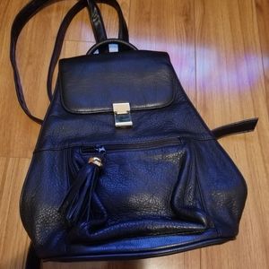 Black Leather Backpack